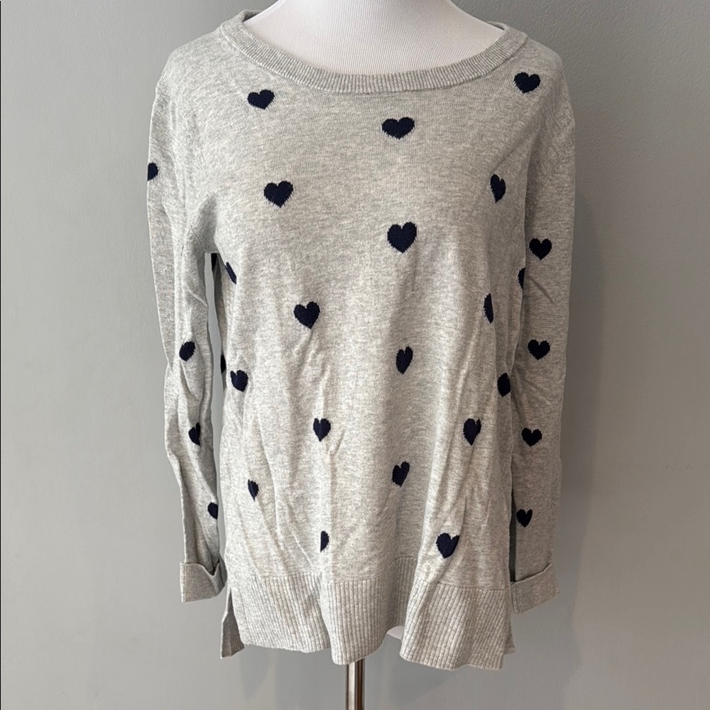 GAP Cream and Black Relaxed 3/4 Sleeve Hoodie